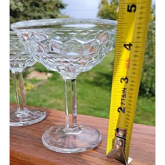 Vtg set of 4 Fostoria AMERICAN Tall Stemmed Glasses SHERBET CHAMPAGNE Holiday - Picture 7 of 11